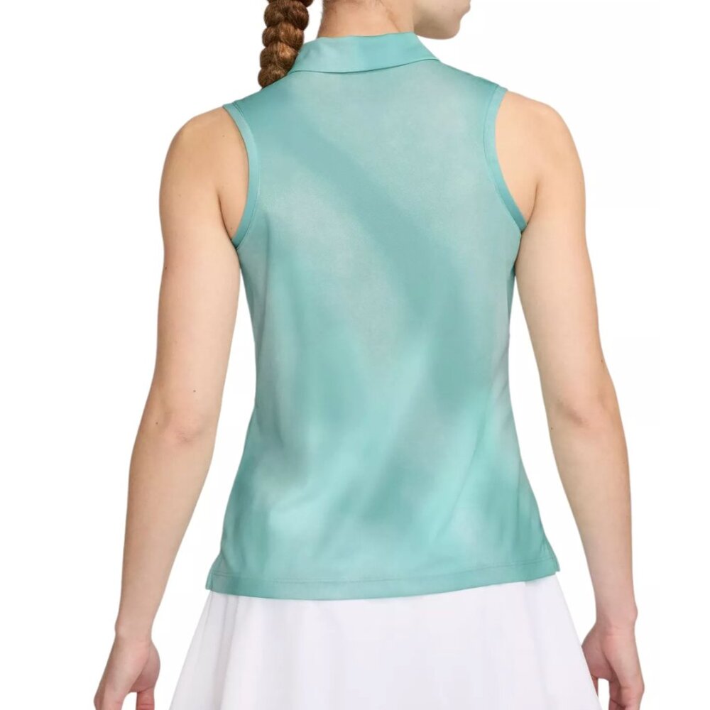 NWT New Nike Women's Sleeveless Dri-FIT Victory Printed Golf Polo Small S Shirt - Picture 2 of 6
